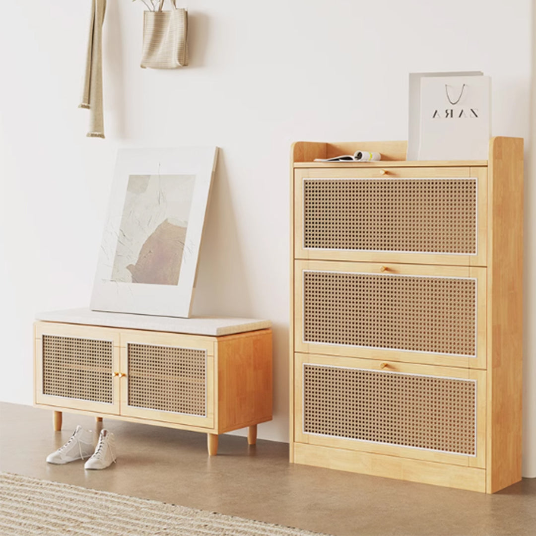 MAS-3499 Masdio Japandi Solid Wood Storage Bench
