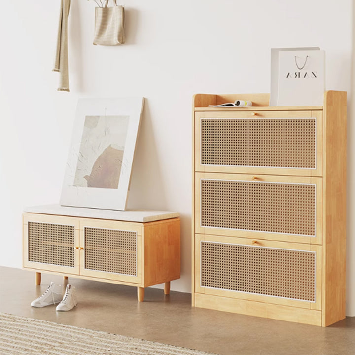 MAS-3499 Masdio Japandi Solid Wood Storage Bench