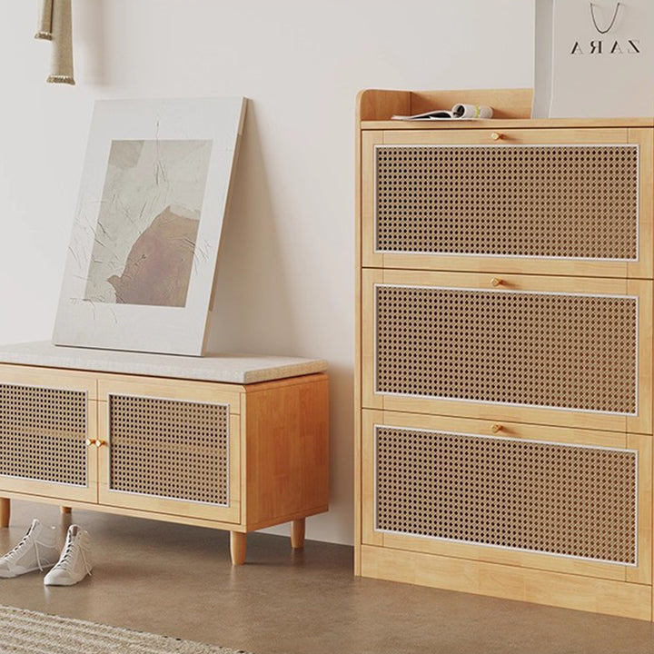 MAS-3499 Masdio Japandi Solid Wood Storage Bench
