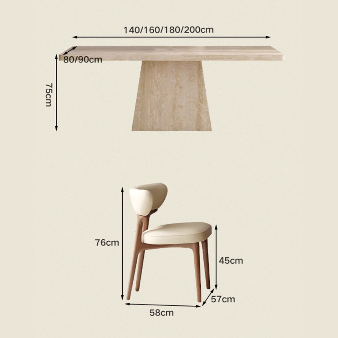 MAS-3516 Masdio Modern Travertine Dining Table