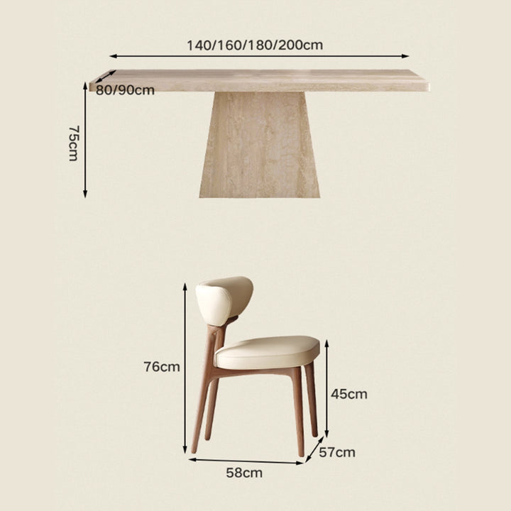 MAS-3516 Masdio Modern Travertine Dining Table