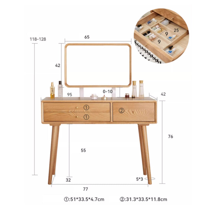 MAS-3533 Masdio Rustic Solid Wood Vanity Table