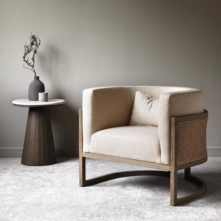 MAS-3559 Masdio Vintage Solid Wood Lounge Chair