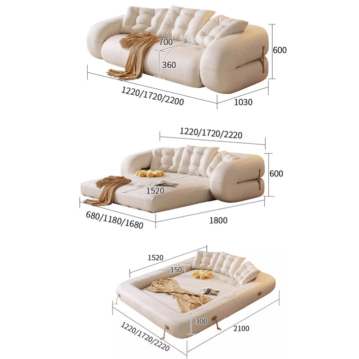 MAS-3575 Masdio Modern Leather Sofa Bed