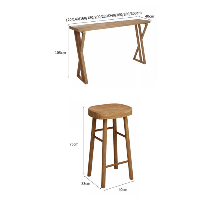 MAS-3581 Masdio Scandinavian Solid Wood Bar Table