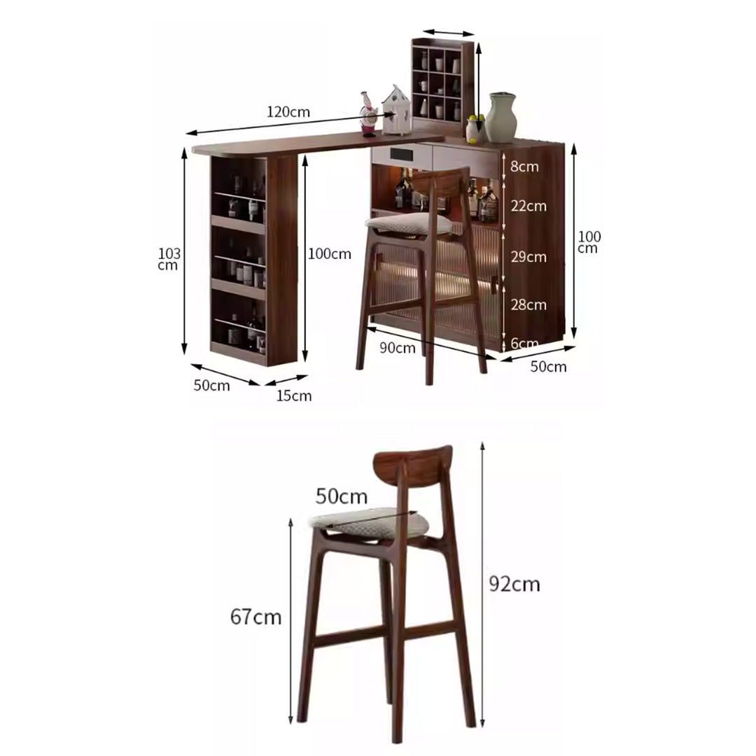 MAS-3584 Masdio Japandi Solid Wood Bar Table