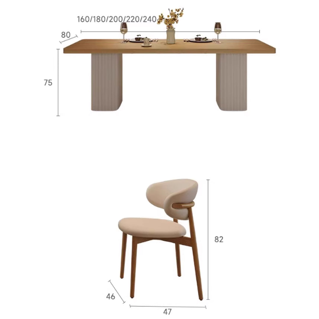 MAS-3615 Masdio Japandi Solid Wood Dining Table