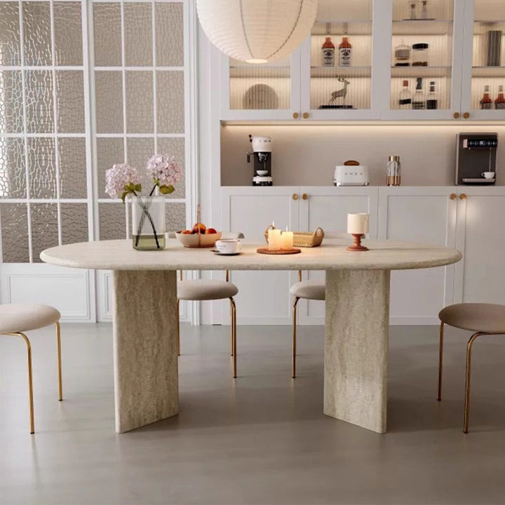 MAS-3618 Masdio Wabi Sabi Travertine Dining Table