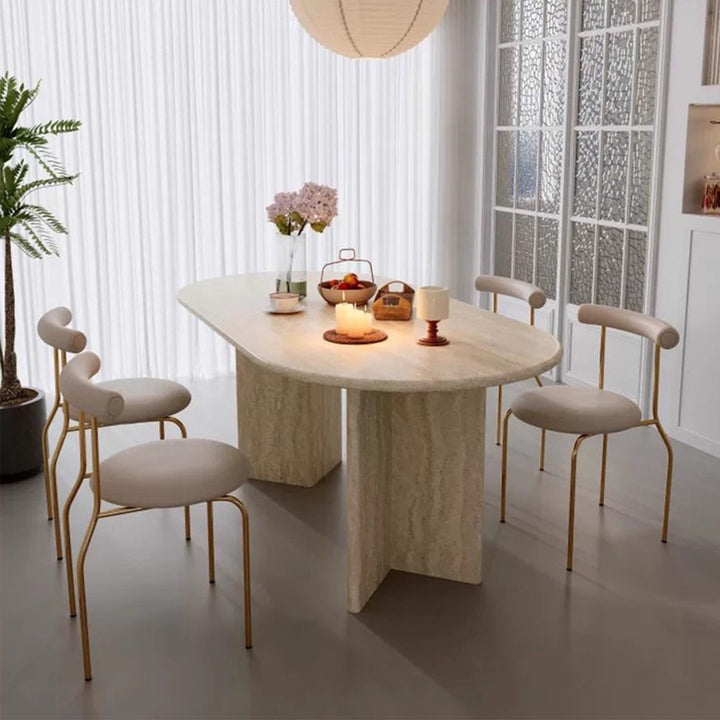 MAS-3618 Masdio Wabi Sabi Travertine Dining Table