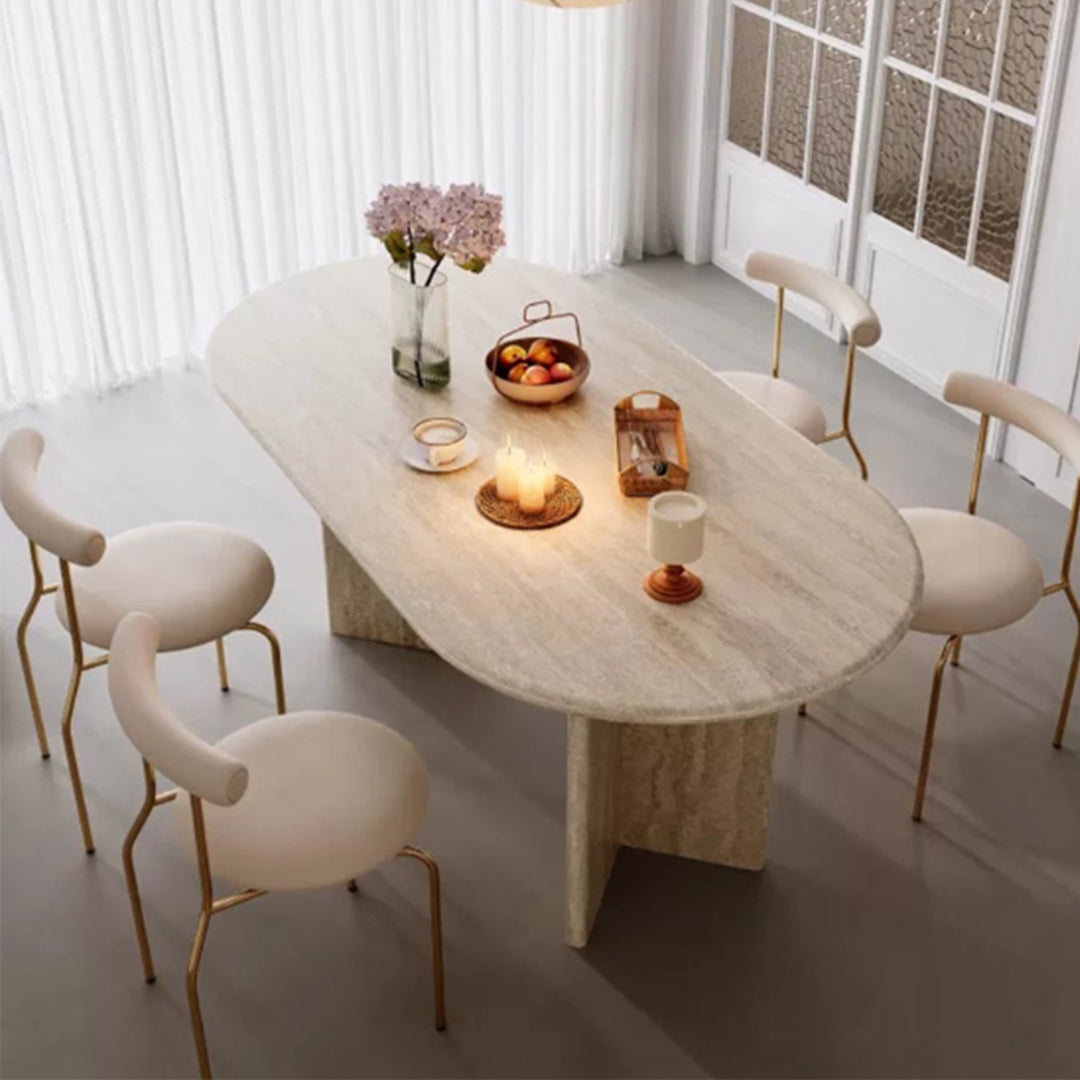 MAS-3618 Masdio Wabi Sabi Travertine Dining Table