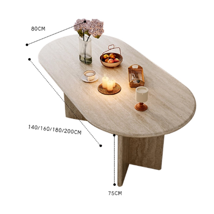 MAS-3618 Masdio Wabi Sabi Travertine Dining Table