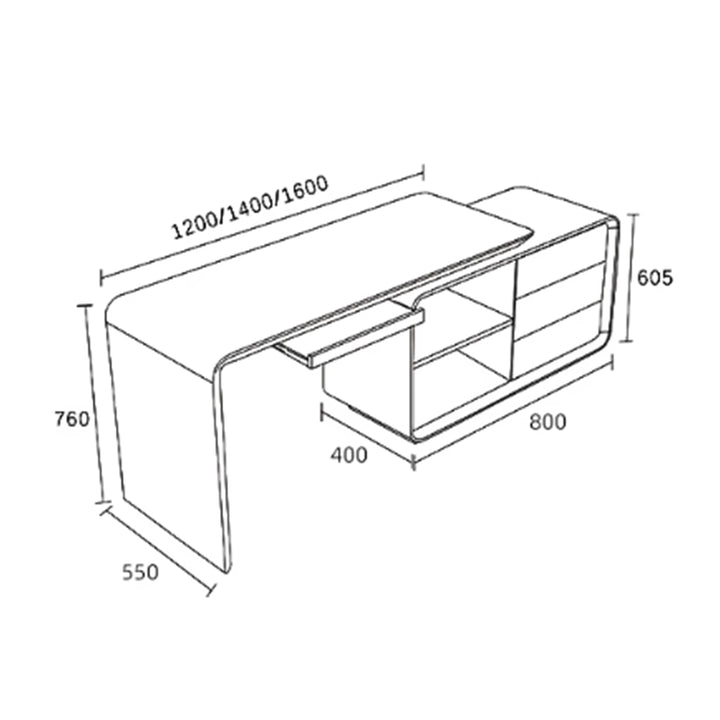 MAS-3624 Masdio Modern Study Table & Drawers