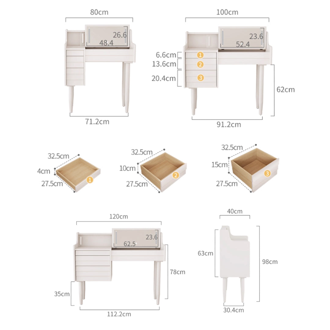 MAS-3650 Masdio Mid Century Vanity Table Set