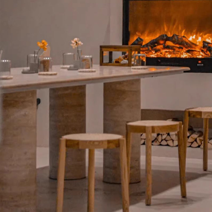 MAS-3661 Masdio Wabi Sabi Travertine Dining Table