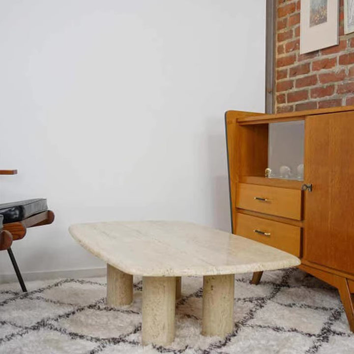 MAS-3661 Masdio Wabi Sabi Travertine Dining Table