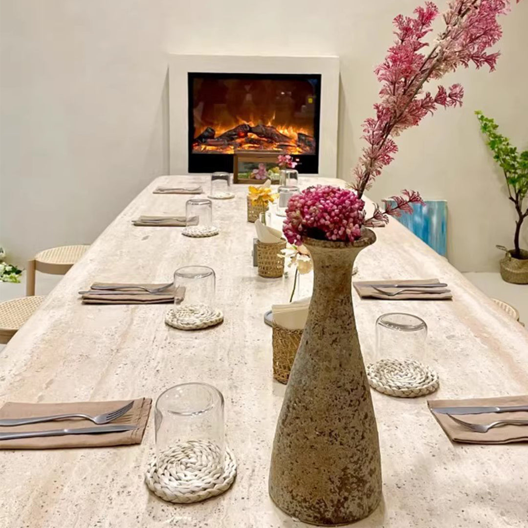 MAS-3661 Masdio Wabi Sabi Travertine Dining Table