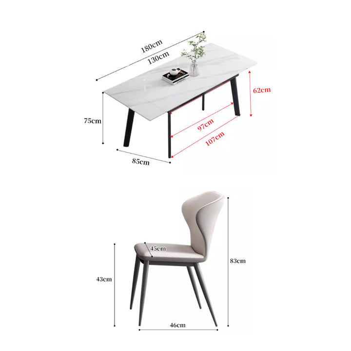 MAS-3672 Masdio Extendable Sintered Stone Dining Table