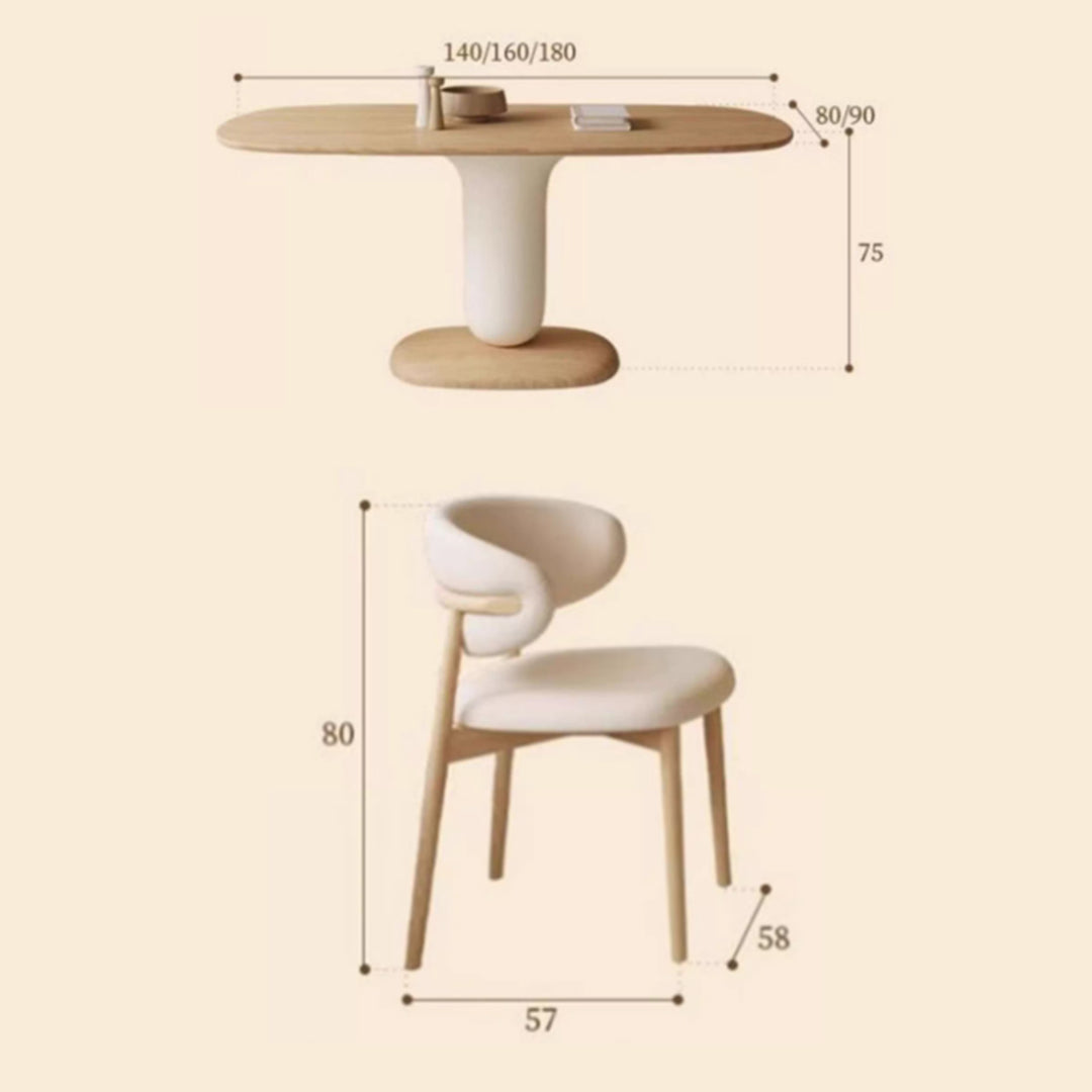 MAS-3768 Masdio Japandi Solid Wood Dining Table