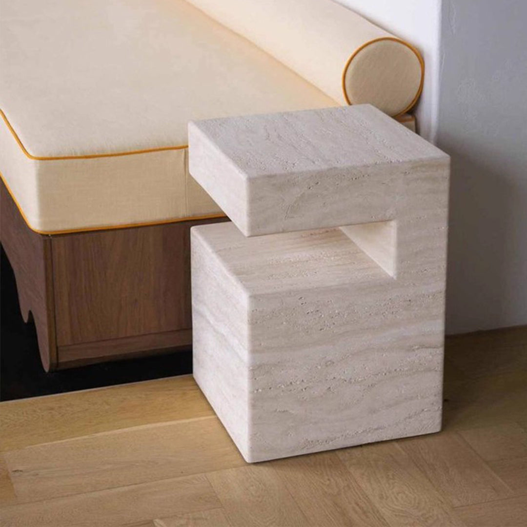 MAS-3773 Masdio Modern Travertine Side Table