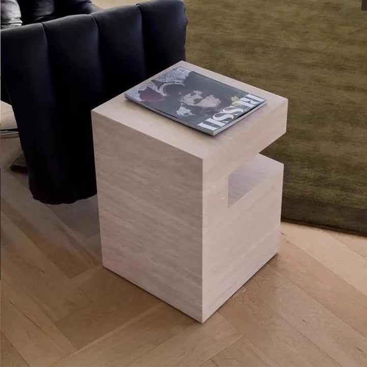 MAS-3773 Masdio Modern Travertine Side Table