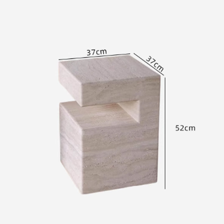 MAS-3773 Masdio Modern Travertine Side Table