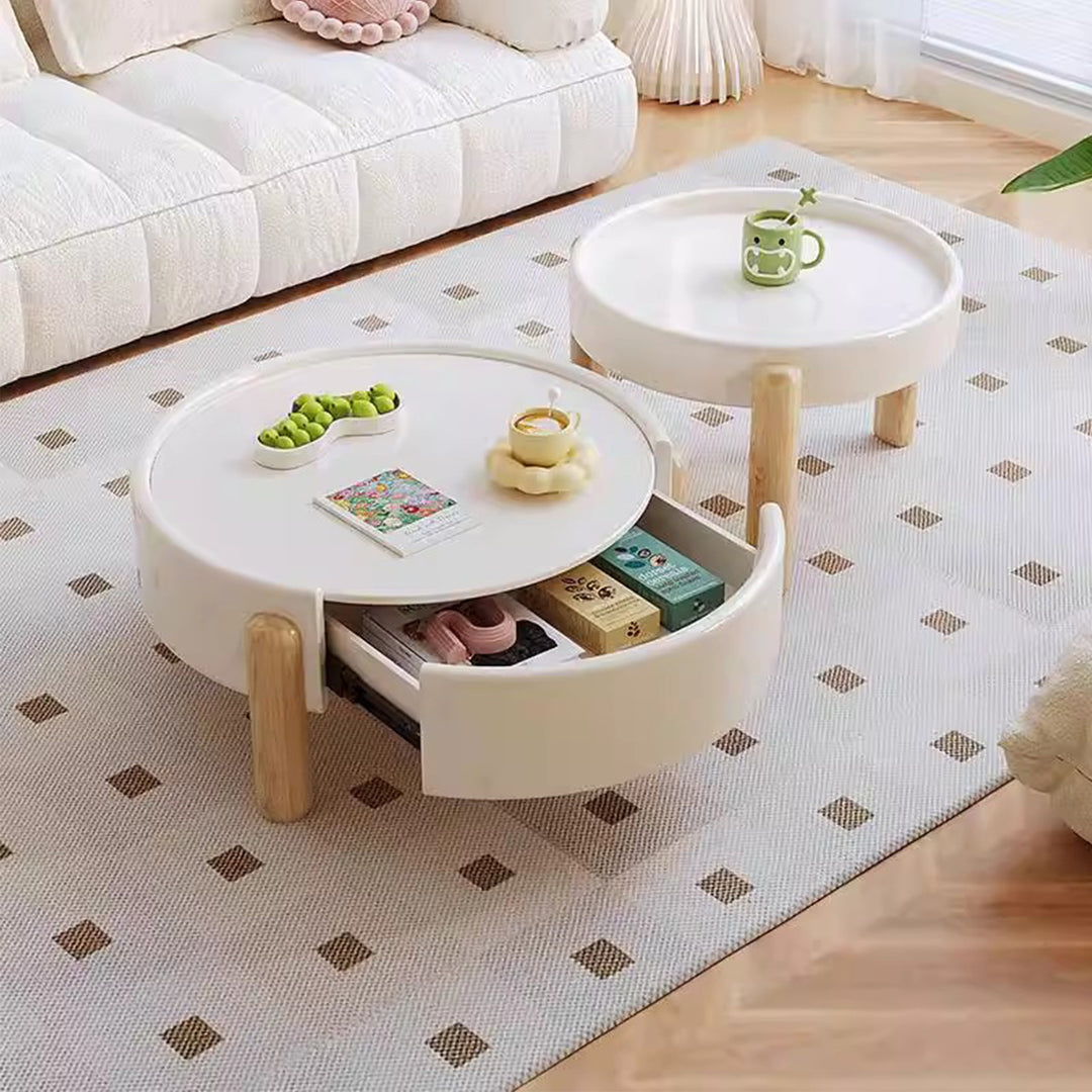 MAS-3782 Masdio Japandi Solid Wood Round Coffee Table