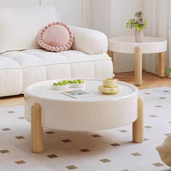 MAS-3782 Masdio Japandi Solid Wood Round Coffee Table