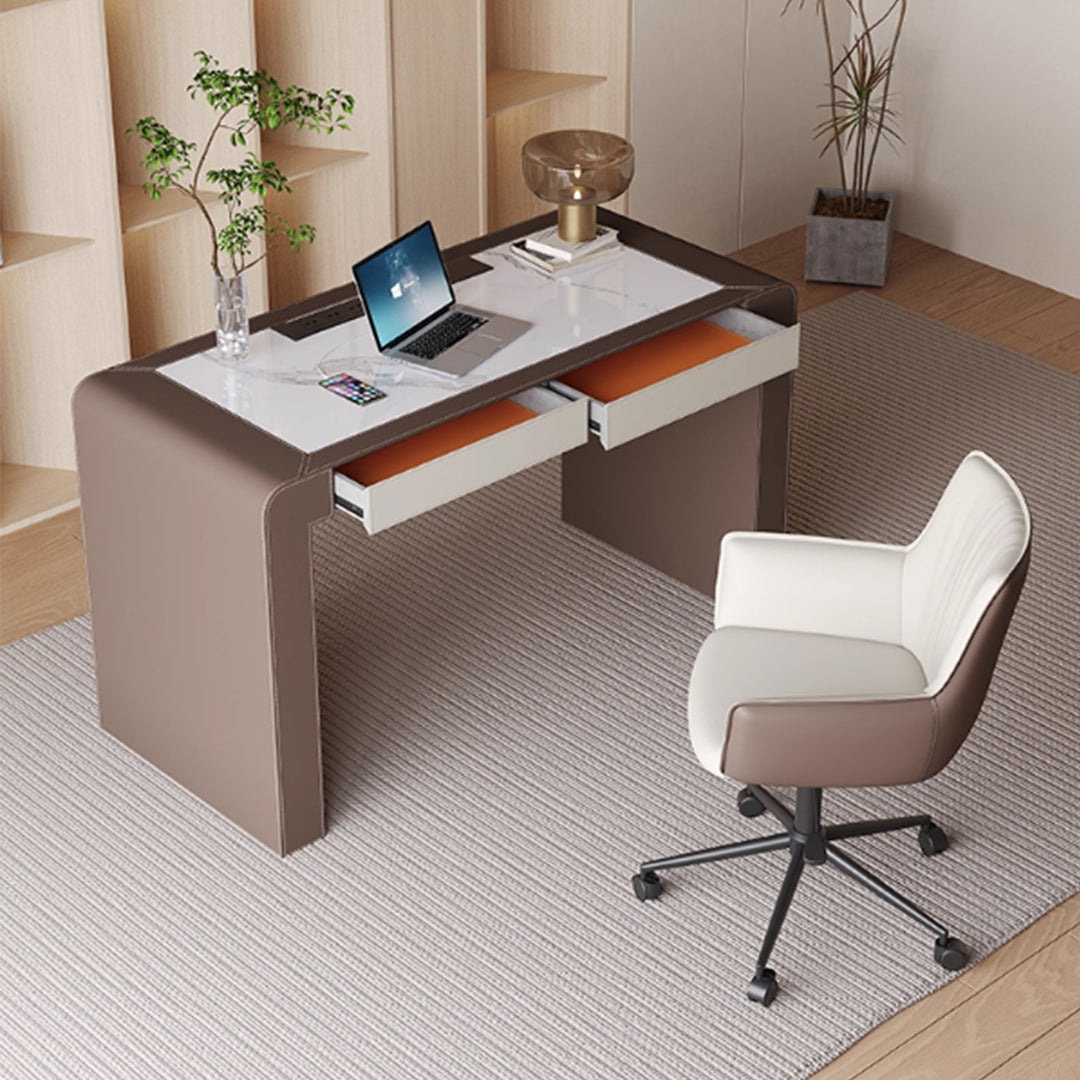 MAS-3849 Masdio Modern Saddle Leather Study Table