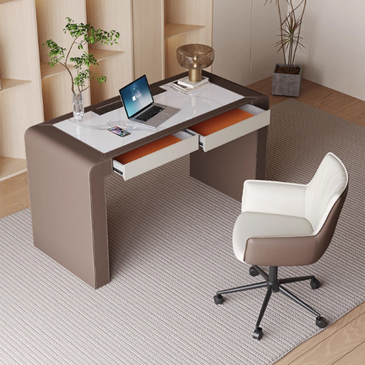 MAS-3849 Masdio Modern Saddle Leather Study Table