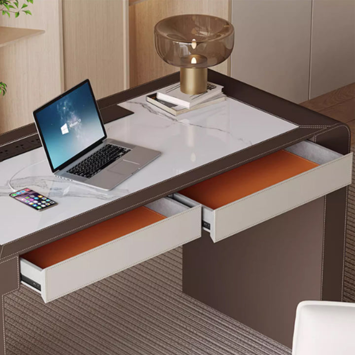 MAS-3849 Masdio Modern Saddle Leather Study Table