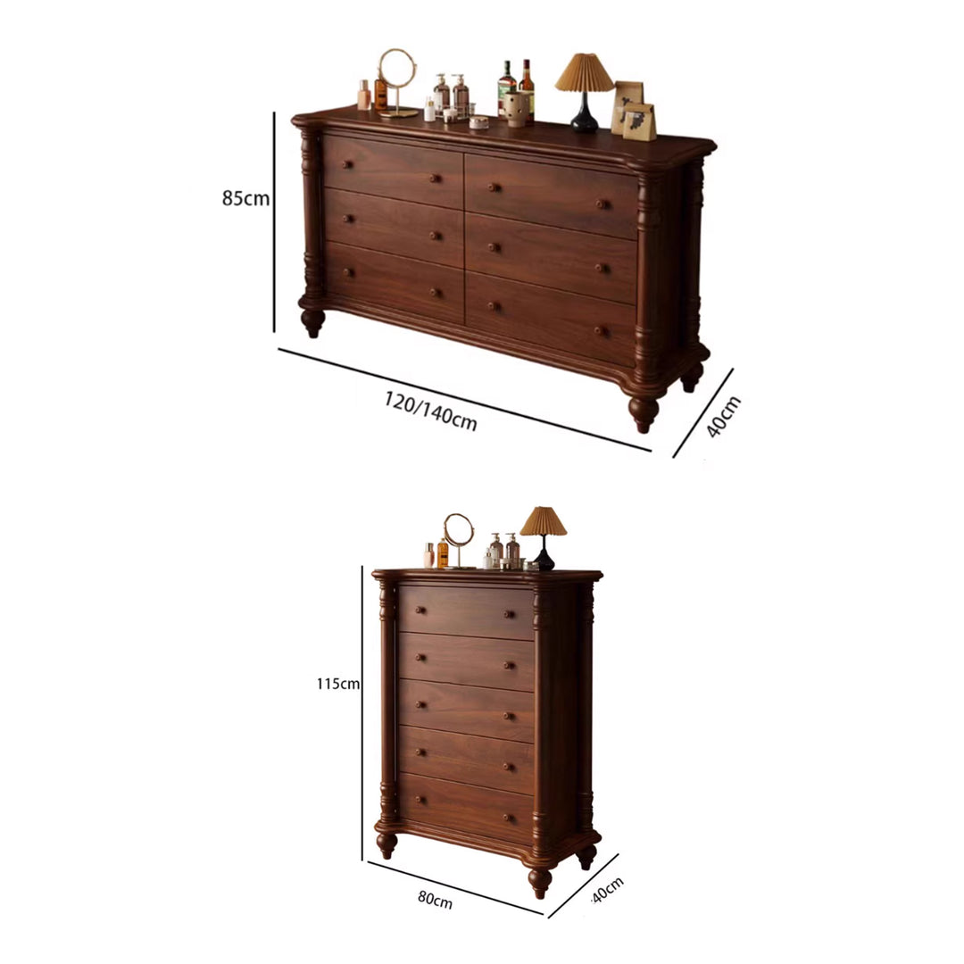 MAS-3855 Masdio Victorian Walnut Chest Of Drawers