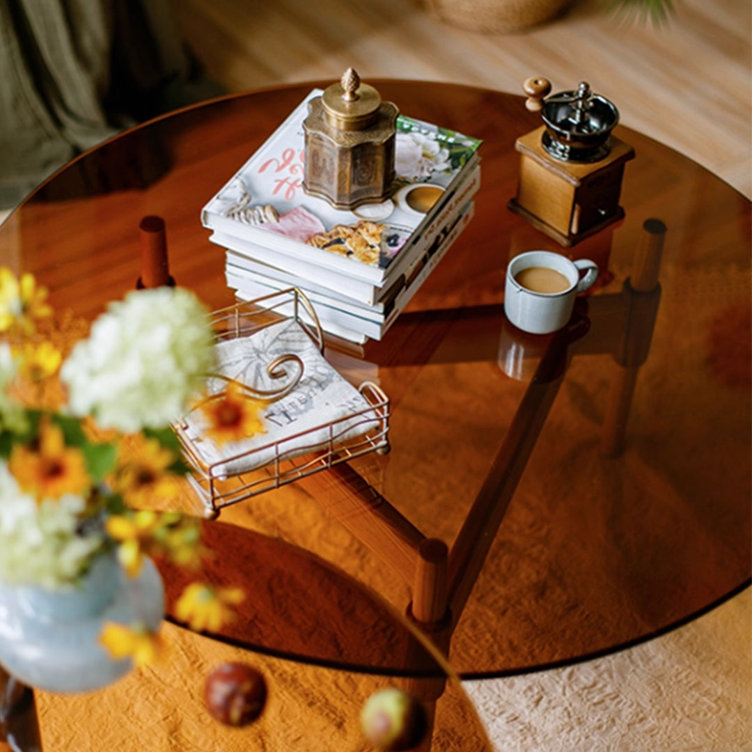 MAS-3856 Masdio Modern Round Glass Coffee Table