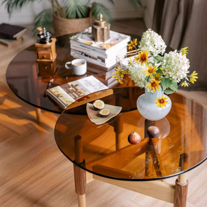 MAS-3856 Masdio Modern Round Glass Coffee Table