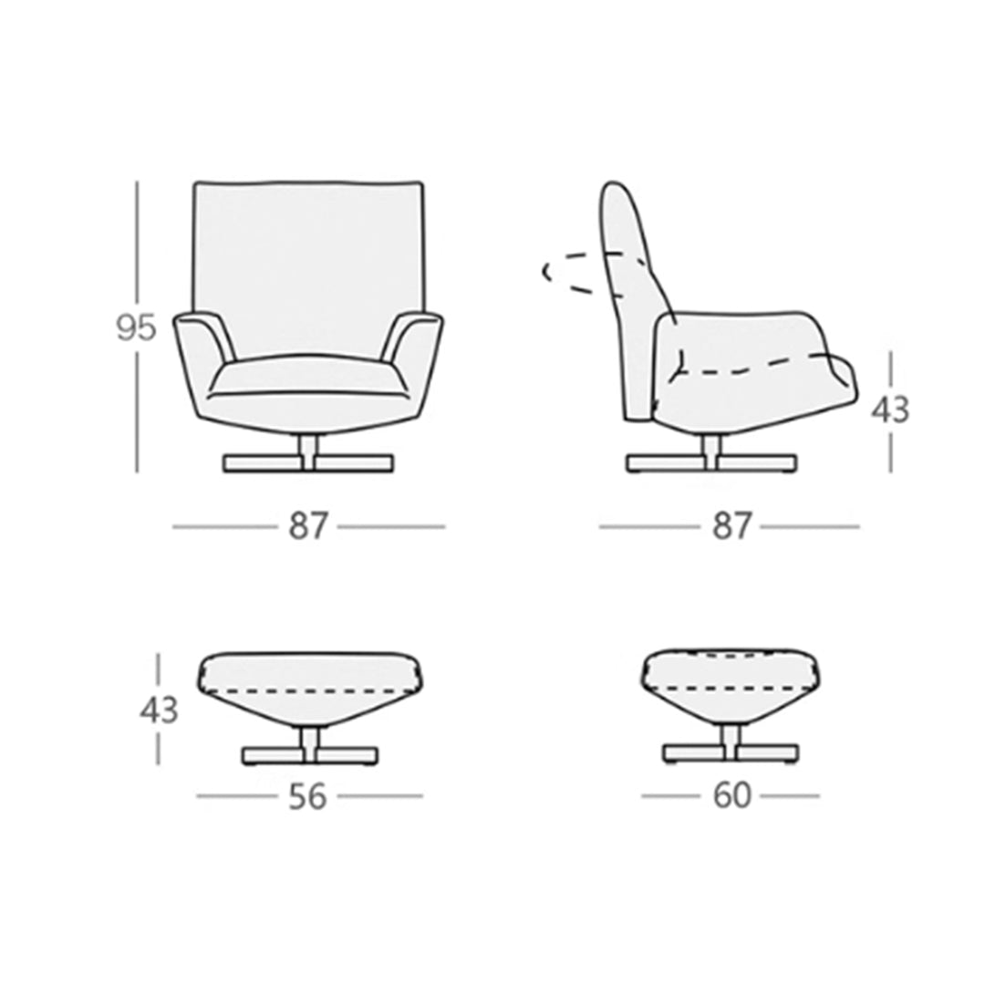 MAS-3877 Masdio Modern Leather Lounge Chair