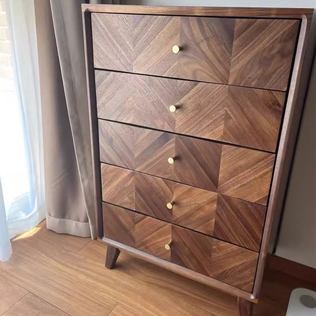 MAS-3881 Masdio Mid-Century Solid Wood Chest Of Drawers