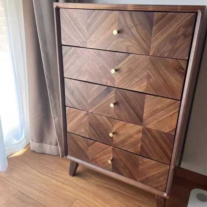 MAS-3881 Masdio Mid-Century Solid Wood Chest Of Drawers