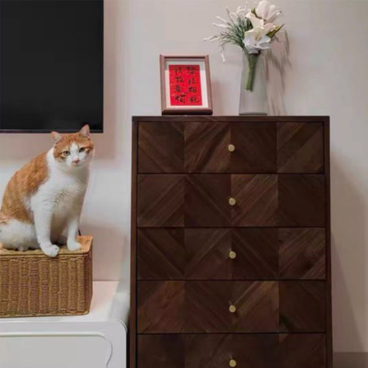 MAS-3881 Masdio Mid-Century Solid Wood Chest Of Drawers