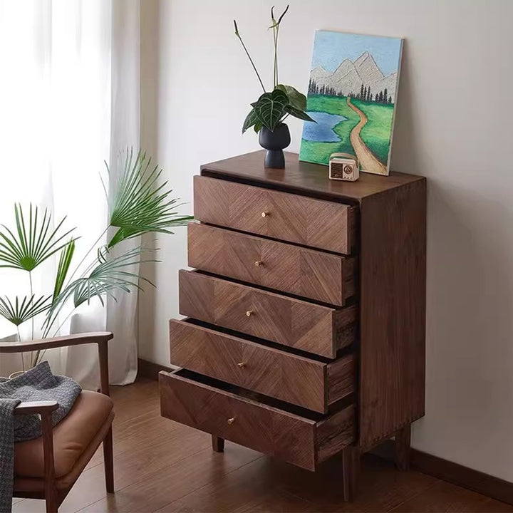 MAS-3881 Masdio Mid-Century Solid Wood Chest Of Drawers