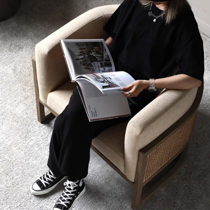 MAS-3995 Masdio Rustic Rattan Lounge Chair