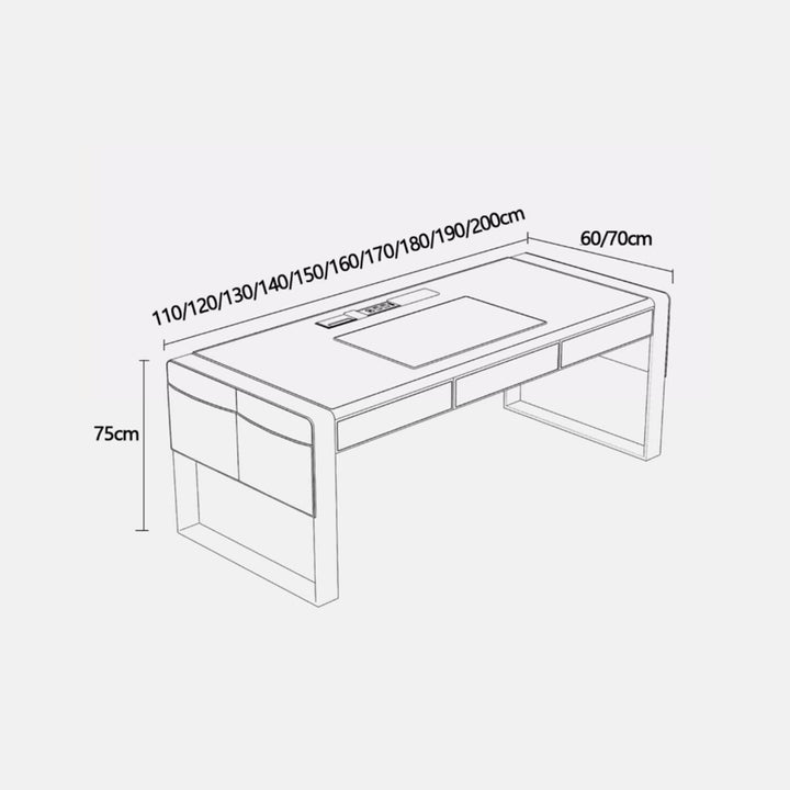 MAS-4061 Masdio Modern Leather Study Table Masdio