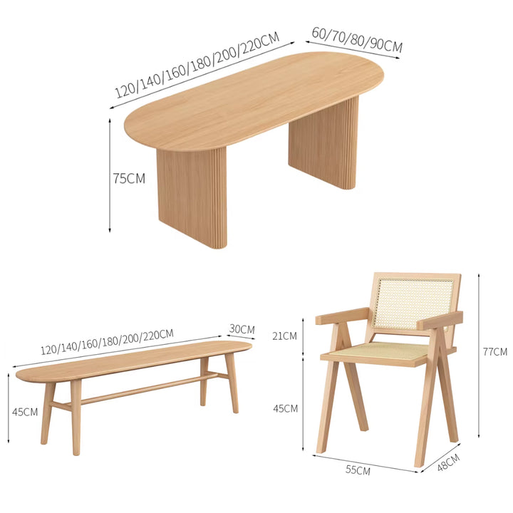 MAS-4063 Masido Japandi Solid Wood Dining Table Masdio