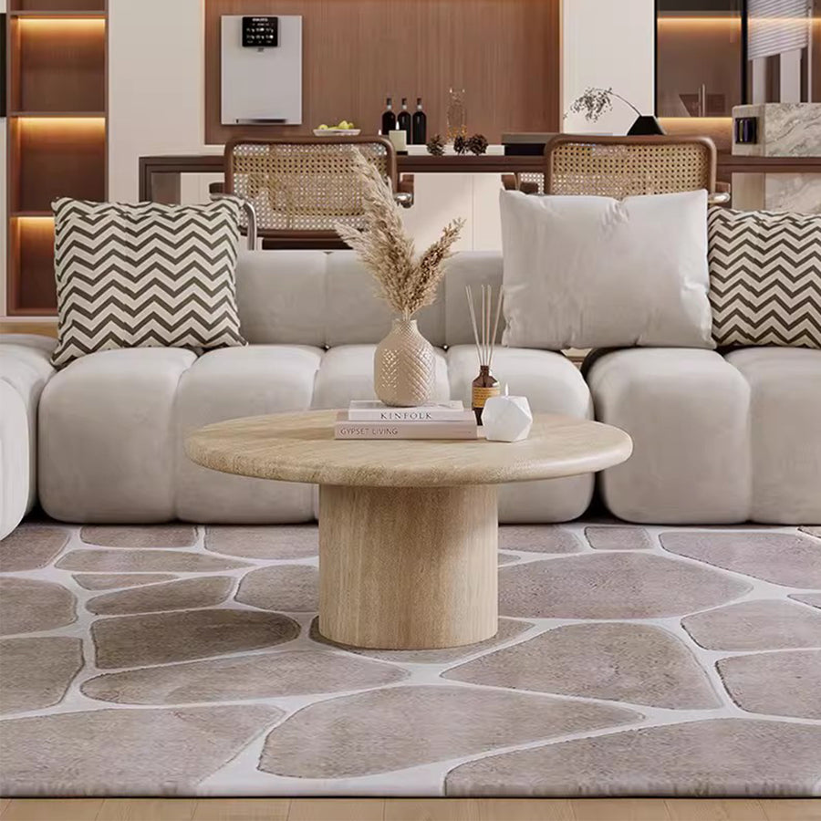 MAS-4070 Masdio Wabi Sabi Round Travertine Coffee Table Masdio