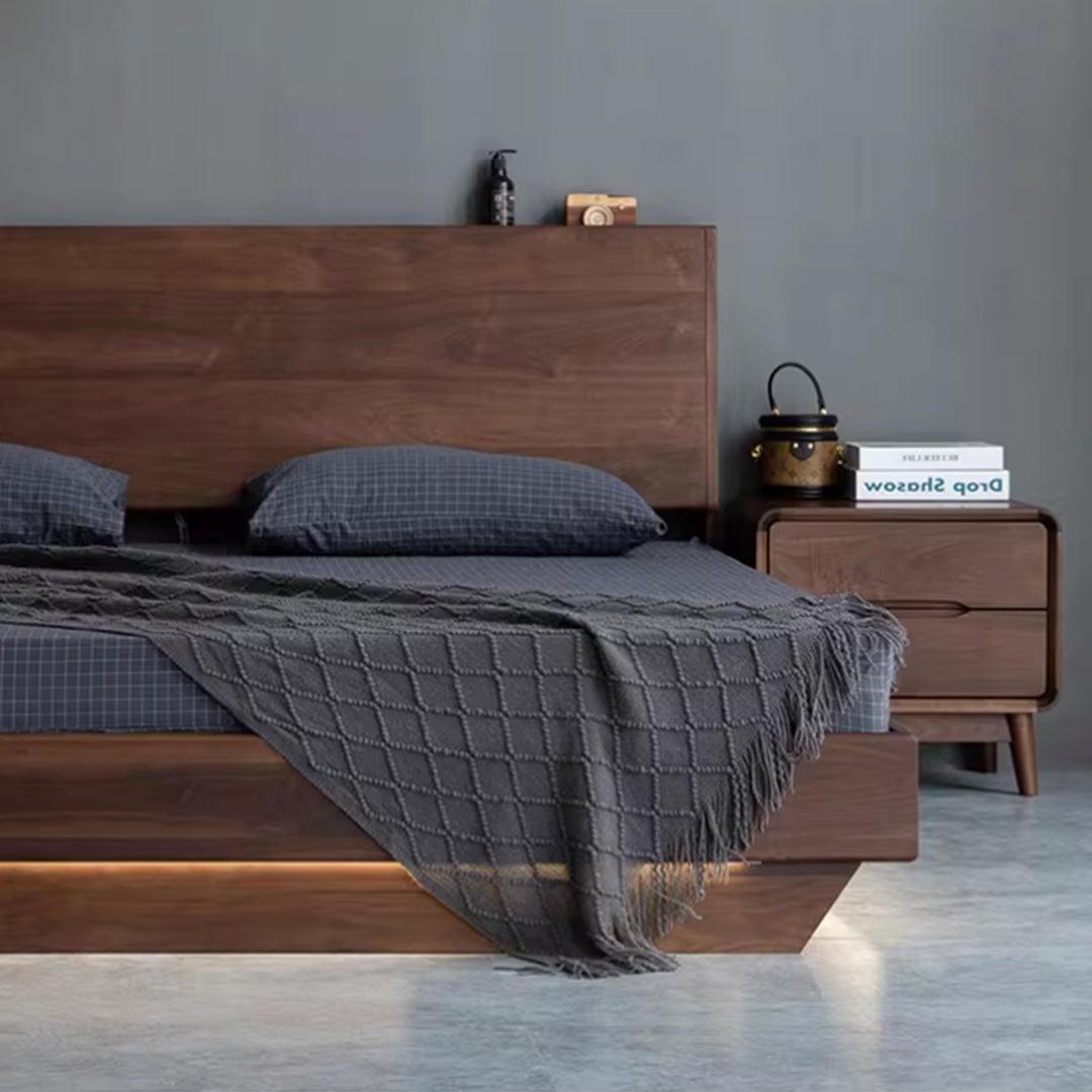 MAS-4086 Masdio Modern Solid Wood Storage LED Bedframe Masdio