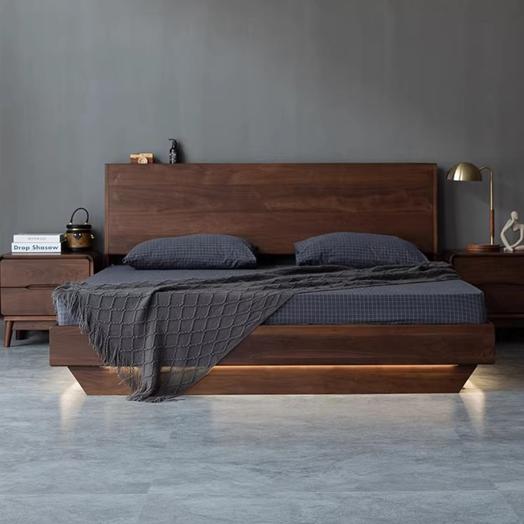 MAS-4086 Masdio Modern Solid Wood Storage LED Bedframe Masdio