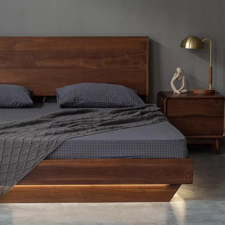 MAS-4086 Masdio Modern Solid Wood Storage LED Bedframe Masdio