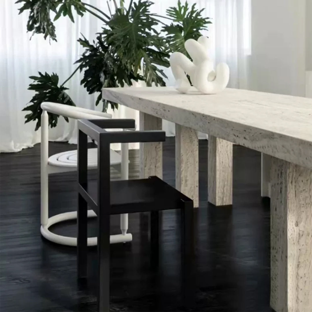 MAS-4149 Masdio Wabi Sabi Travertine Dining Table Masdio