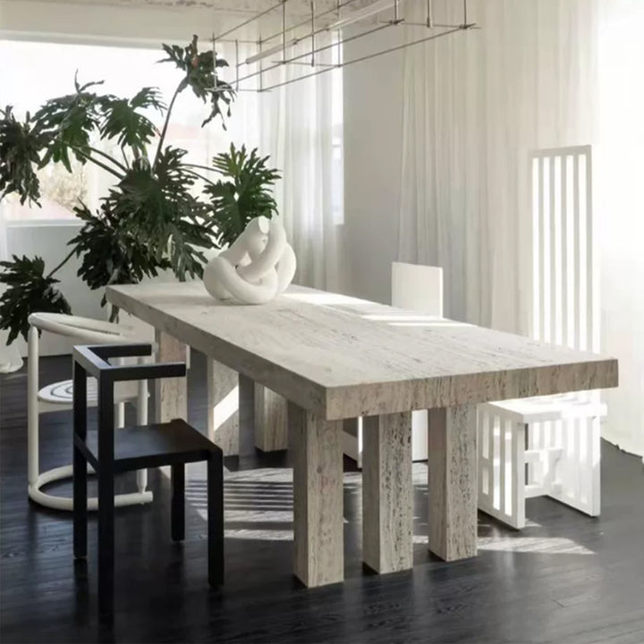 MAS-4149 Masdio Wabi Sabi Travertine Dining Table Masdio