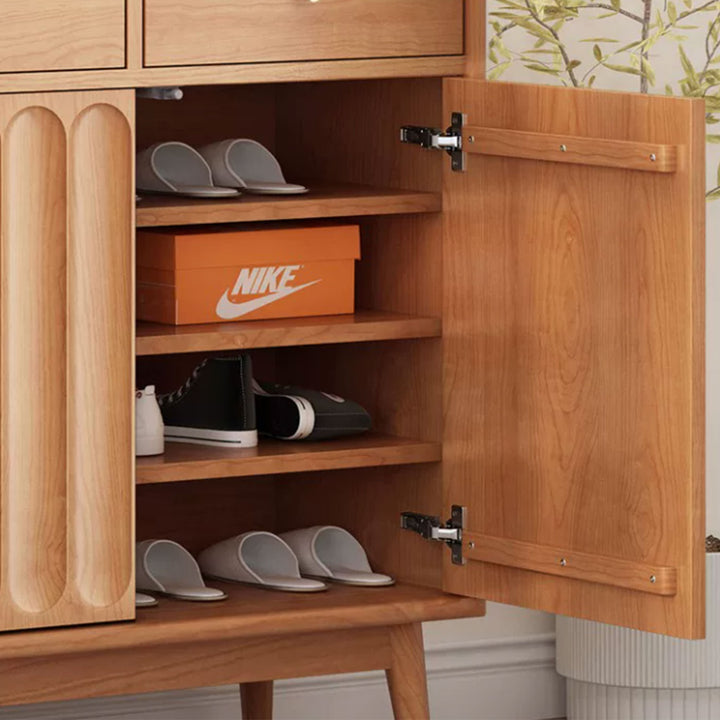 MAS-4166 Masdio Japandi Solid Wood Shoe Cabinet Masdio