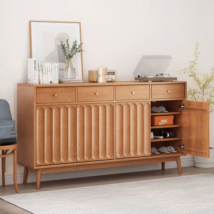 MAS-4166 Masdio Japandi Solid Wood Shoe Cabinet Masdio