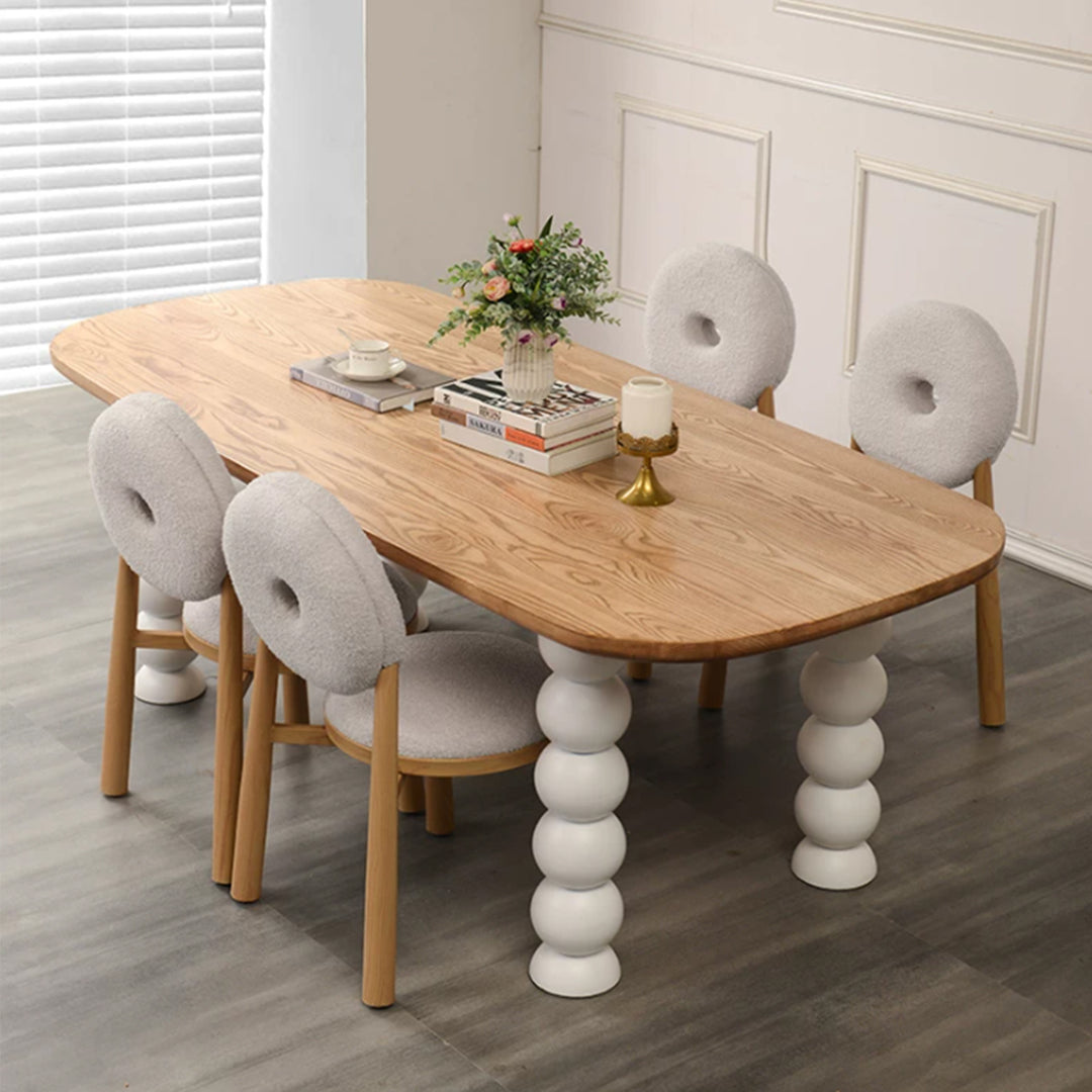 MAS-4170  Masdio Japandi Solid Wood Dining Table Masdio